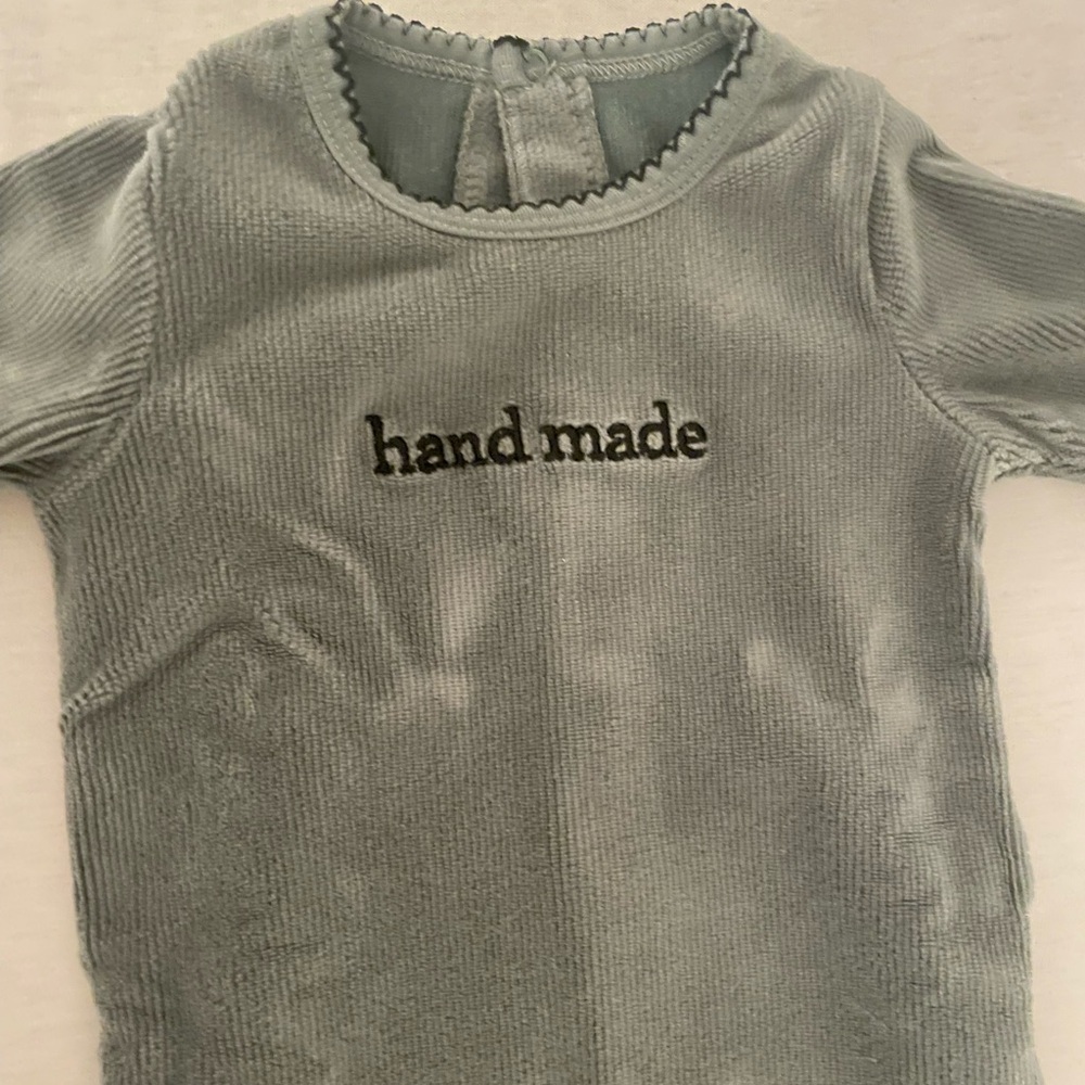 Baby Corduroy footie in Sage Green onsie stretchy snaps
